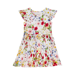 Barbara Cap Sleeve Ruffle Twirl Dress