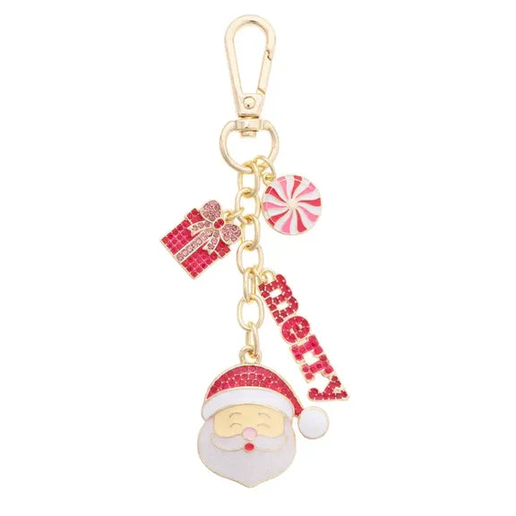 Very Merry Santa Cluster Bag Charm In Multi – Caldwell Gifts