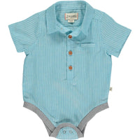 Helford Aqua/Royal Stripe Onesie