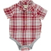 Helford Red/Cream Plaid Onesie