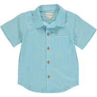 Newport Aqua/Royal Short Sleeved Stripe Woven Shirt