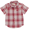 Newport Red/Cream Plaid Short Sleeved Woven Shirt