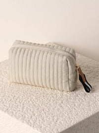 Ezra Large Quilted Nylon Cosmetic Pouch