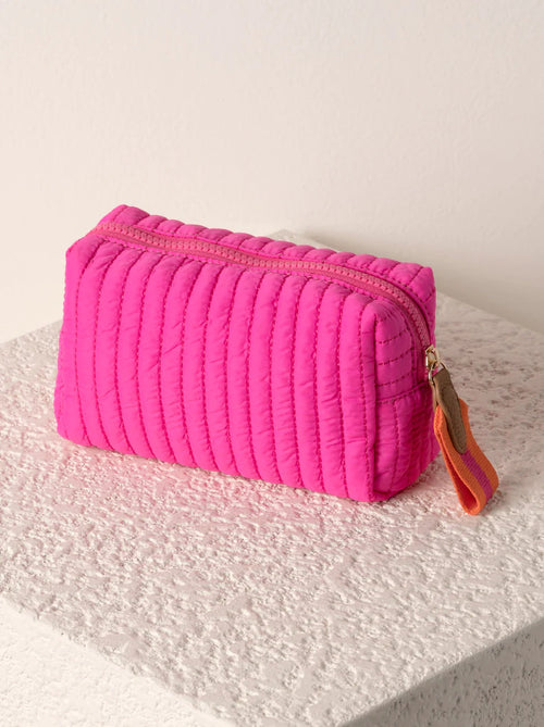 Ezra Large Quilted Nylon Cosmetic Pouch