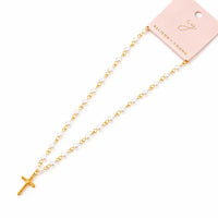 Cabled Cross Pendant Necklace