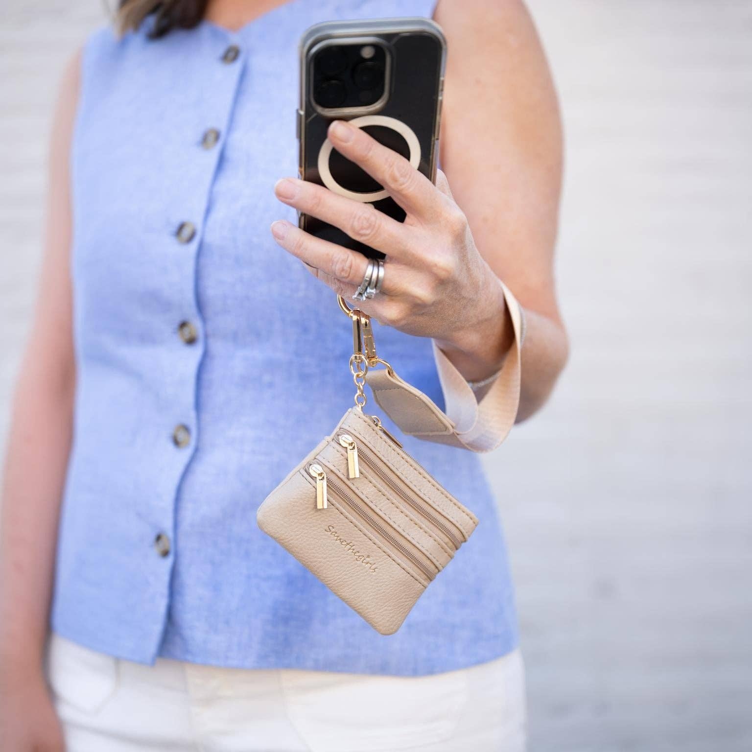 Clip & Go Strap with Pouch - Neutral Collection: Taupe
