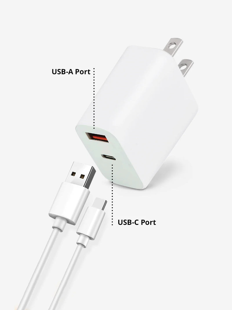 Dual Port USB-C + USB-A Wall Charger
