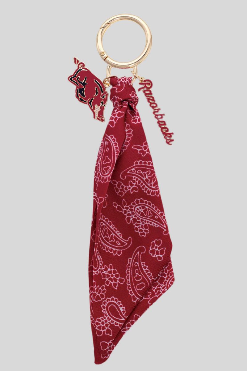 Canvas Style Arkansas Razorback Bandana Bag Charm