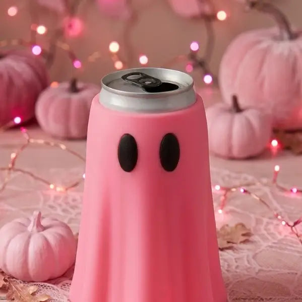 Pink Ghost Slim Can Cooler
