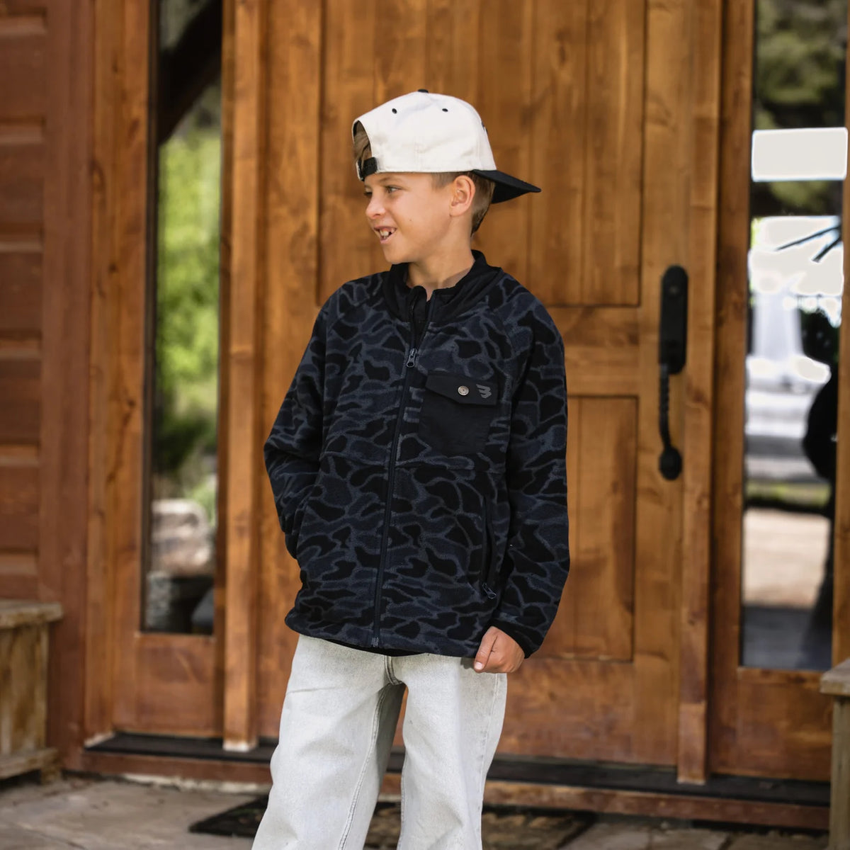 Youth Micro Fleece-Black Camo