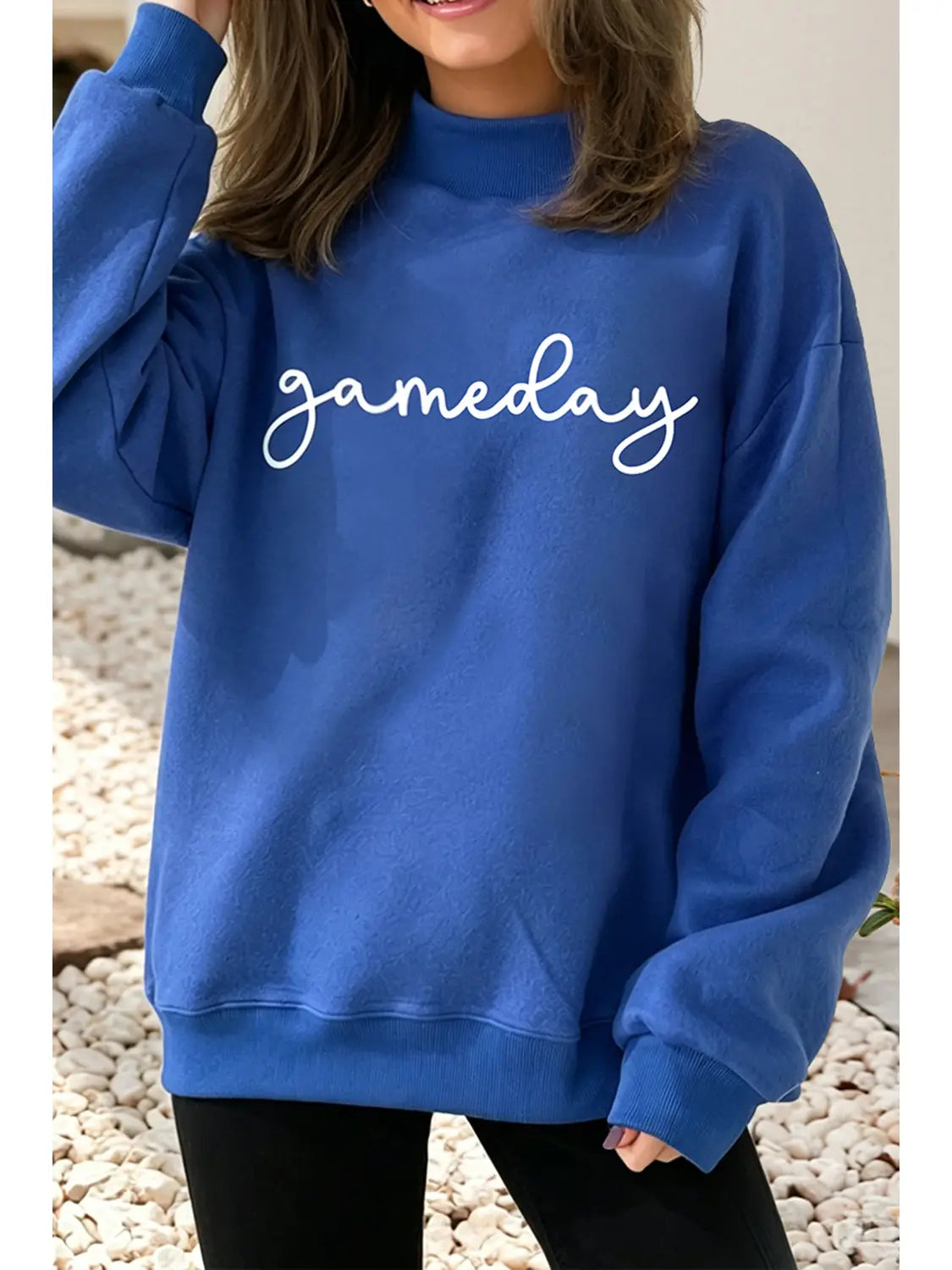 Reversible Gameday Football Graphic Oversized Sweatshirt