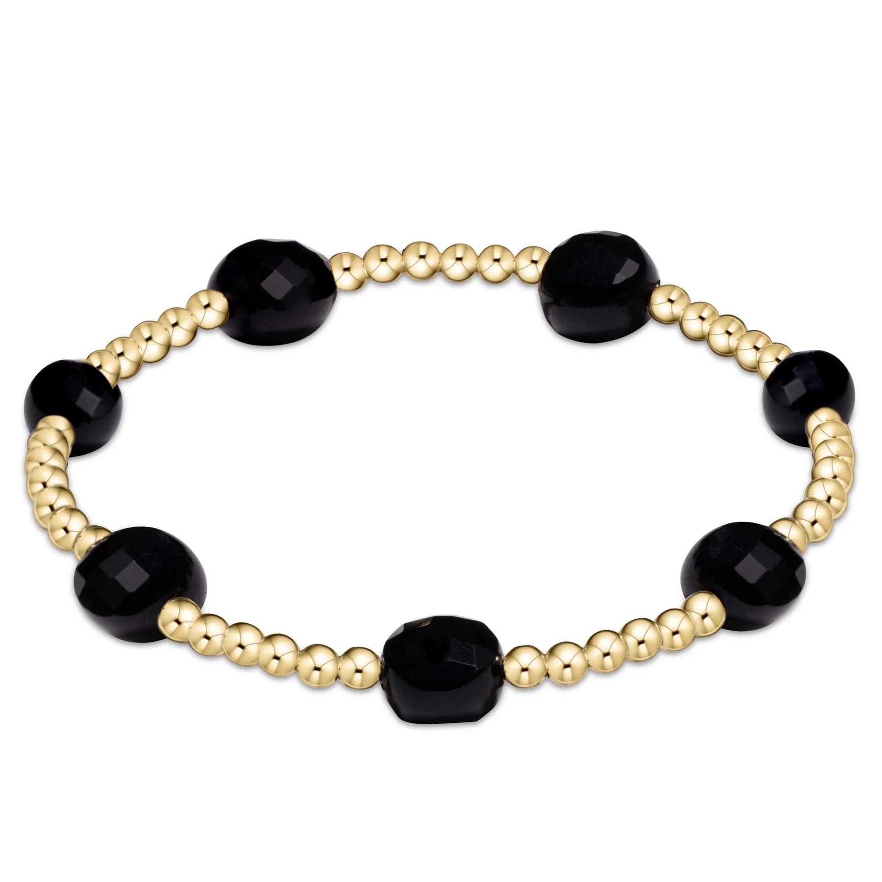 enewton Extends Admire Gold 3mm Bead Bracelet - Faceted Onyx