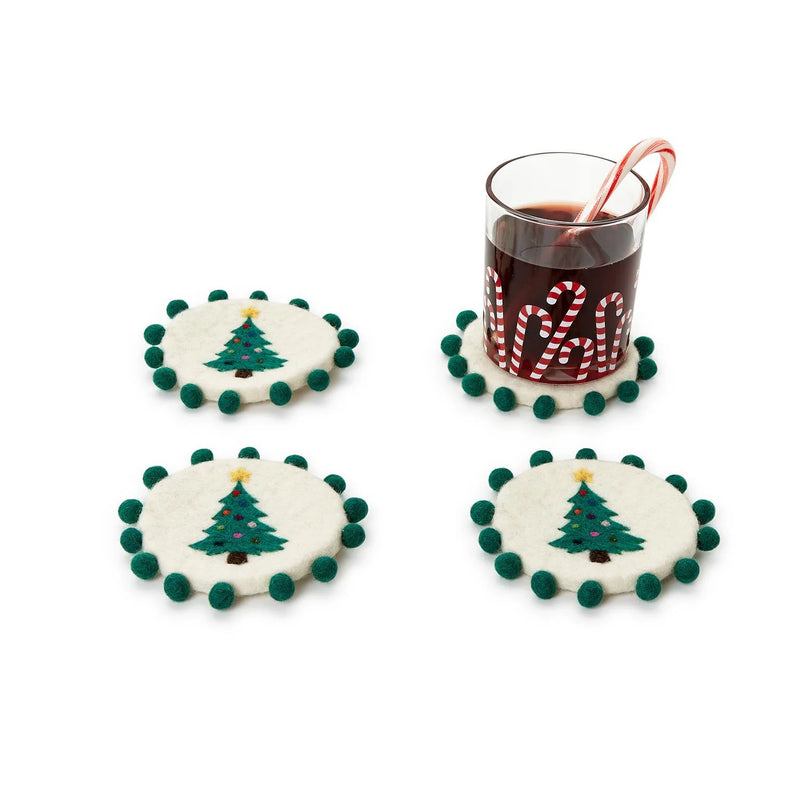 Felt Coasters With Pom-Pom