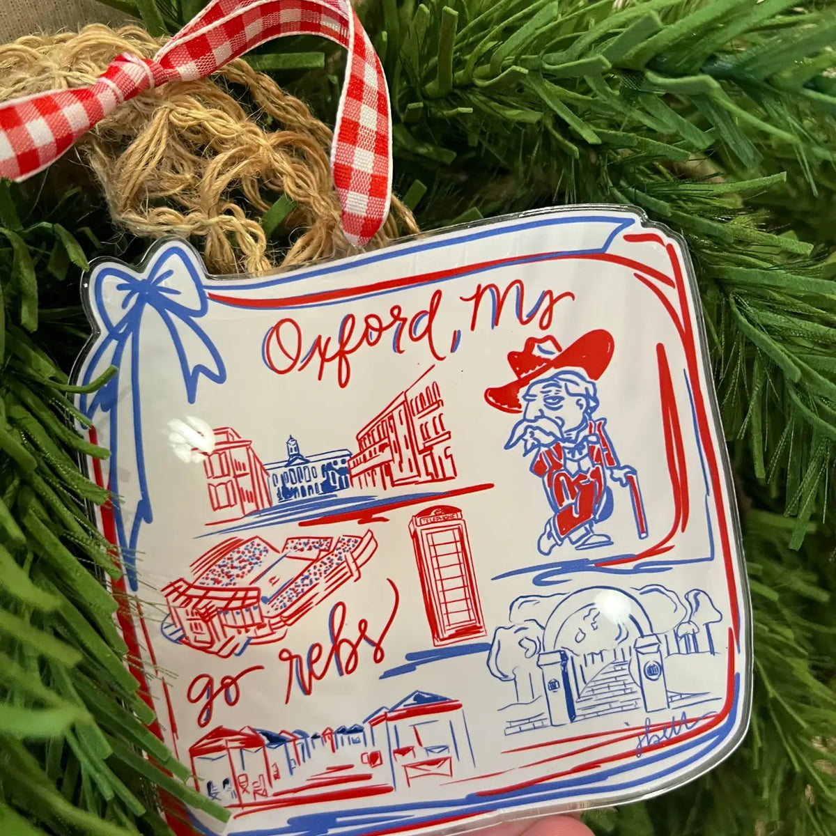 Oxford Acrylic Ornament - Ole Miss