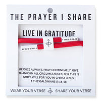 Live In Gratitue Christian Cord Bracelet