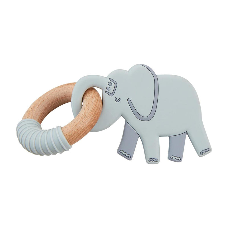 Grey Elephant Ring Silicone Teether