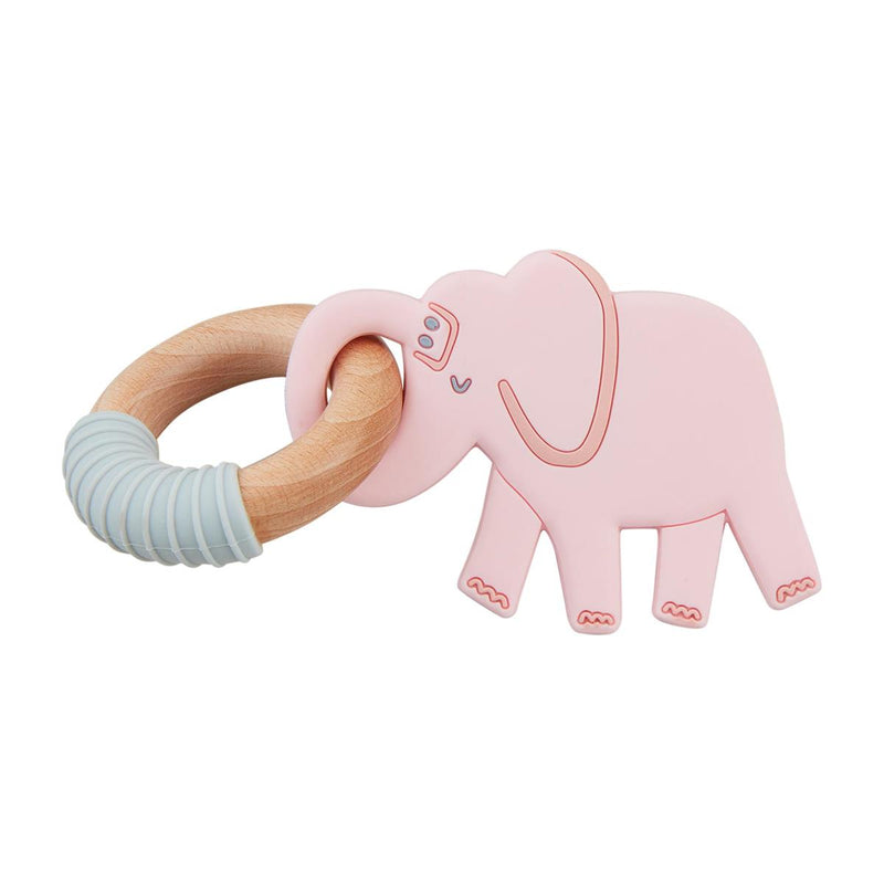 Pink Elephant Ring Silicone Teether