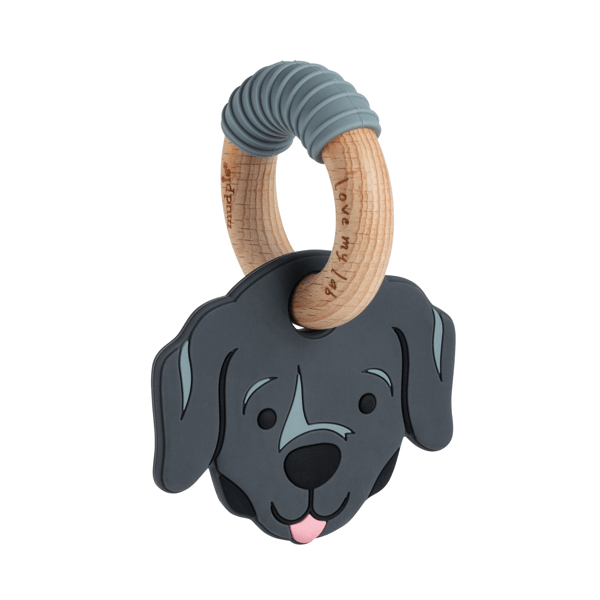 Black Lab Silicone Ring Teether