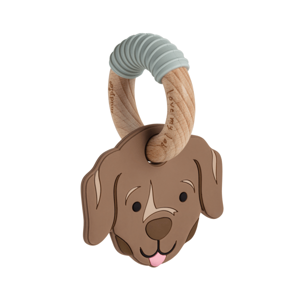 Chocolate Lab Silicone Ring Teether