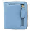 Women's Small Compact Bifold Luxury Wallet With Window ID: Blue