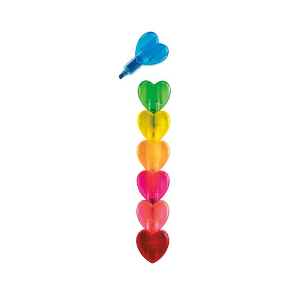 Rainbow Heart Stacking Markers