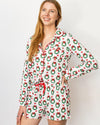 Clara Wreath Long Sleeve Button Up Sleep Shirt