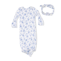 Baby Blue Vines Floral Knotted Gown