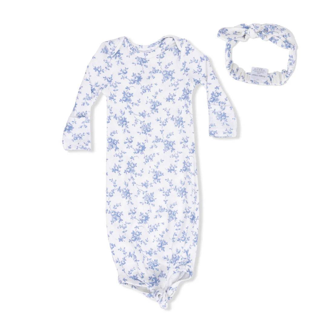 Baby Blue Vines Floral Knotted Gown