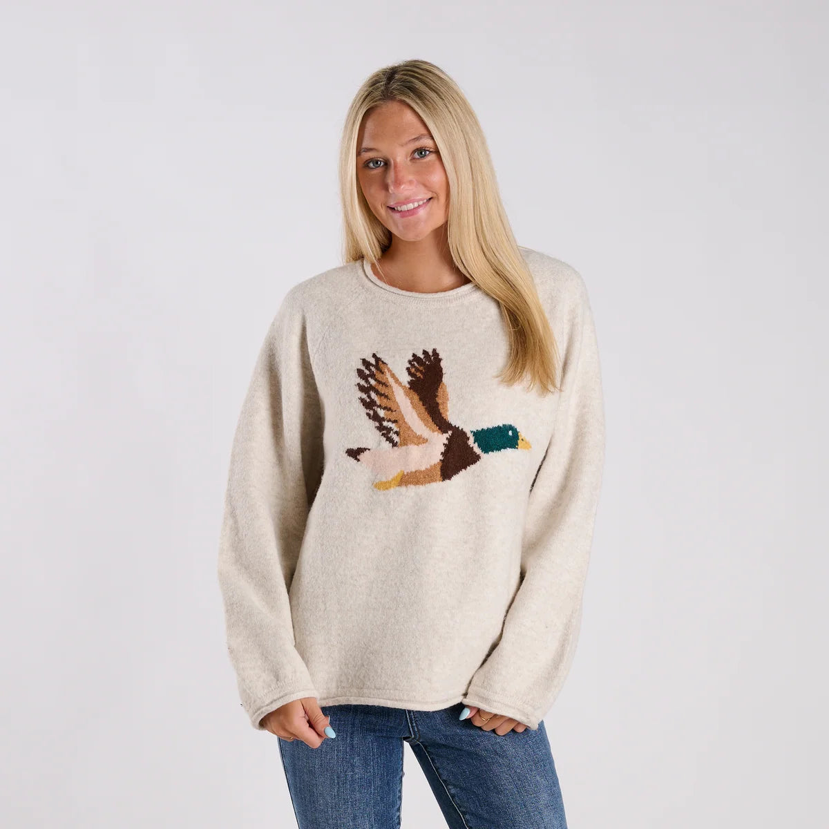 Mallard In Flight Sweater-Oatmeal
