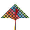 Ever Fliers Rainbow Checkers Delta Kite with Tail and Reel