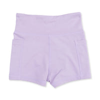 Light purple shorts on a white background