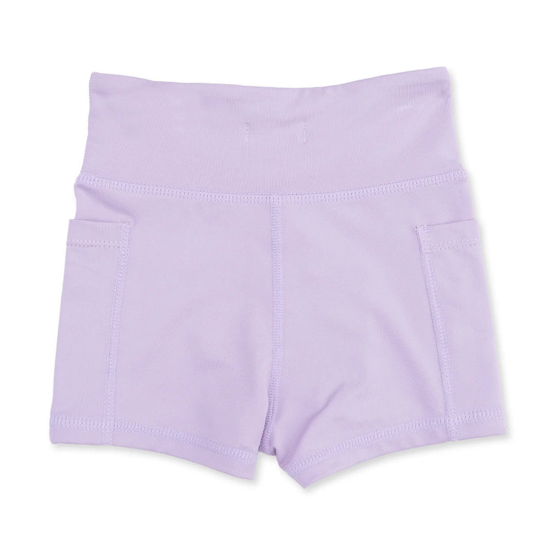 Light purple shorts on a white background