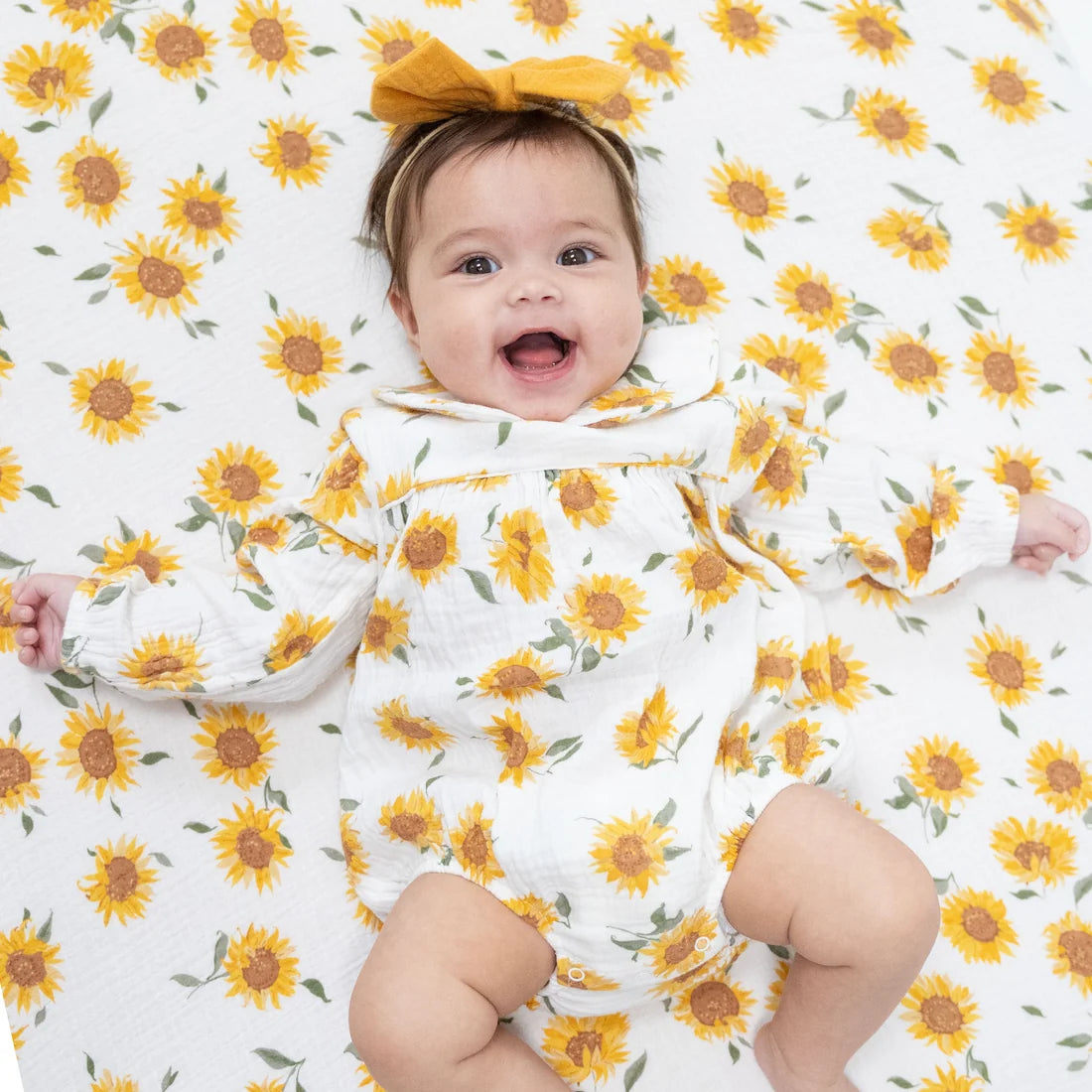 Baby Sunflower-Classic Bubble with Peter Pan Collar