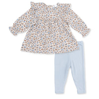 Hazel Floral-Ruffle Tunic With Legging