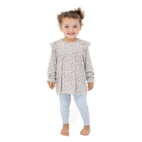 Hazel Floral-Ruffle Tunic With Legging