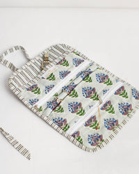 Leighton Quilted Jewelry Roll-Blue/Multi
