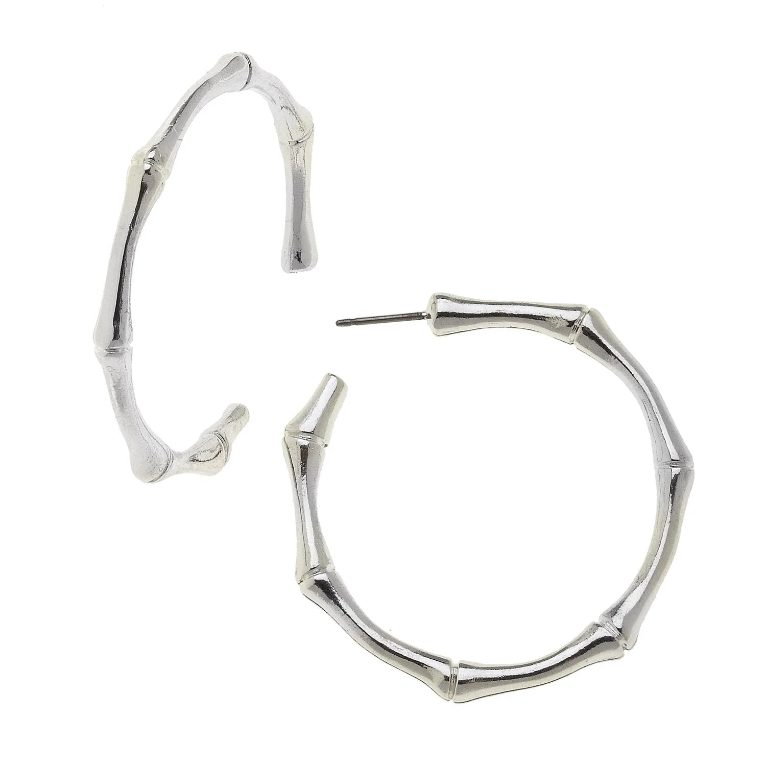 Bamboo Hoops-Silver