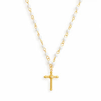 Cabled Cross Pendant Necklace