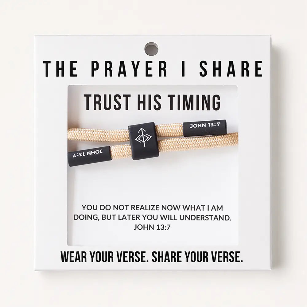 Trust His Timing Cord Christian Bracelet