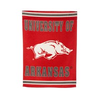 Embossed Suede Flag University of Arkansas Lg