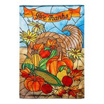 Stained Glass Cornucopia Garden Flag