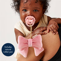 Bitzy Pal Natural Rubber Pacifier & Plush: Bow