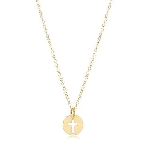 16" Necklace Gold- Blessed Small Gold Disc
