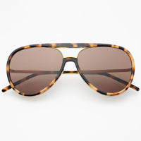 Shay Unisex Aviator Sunglasses : Milky Tortoise / Brown