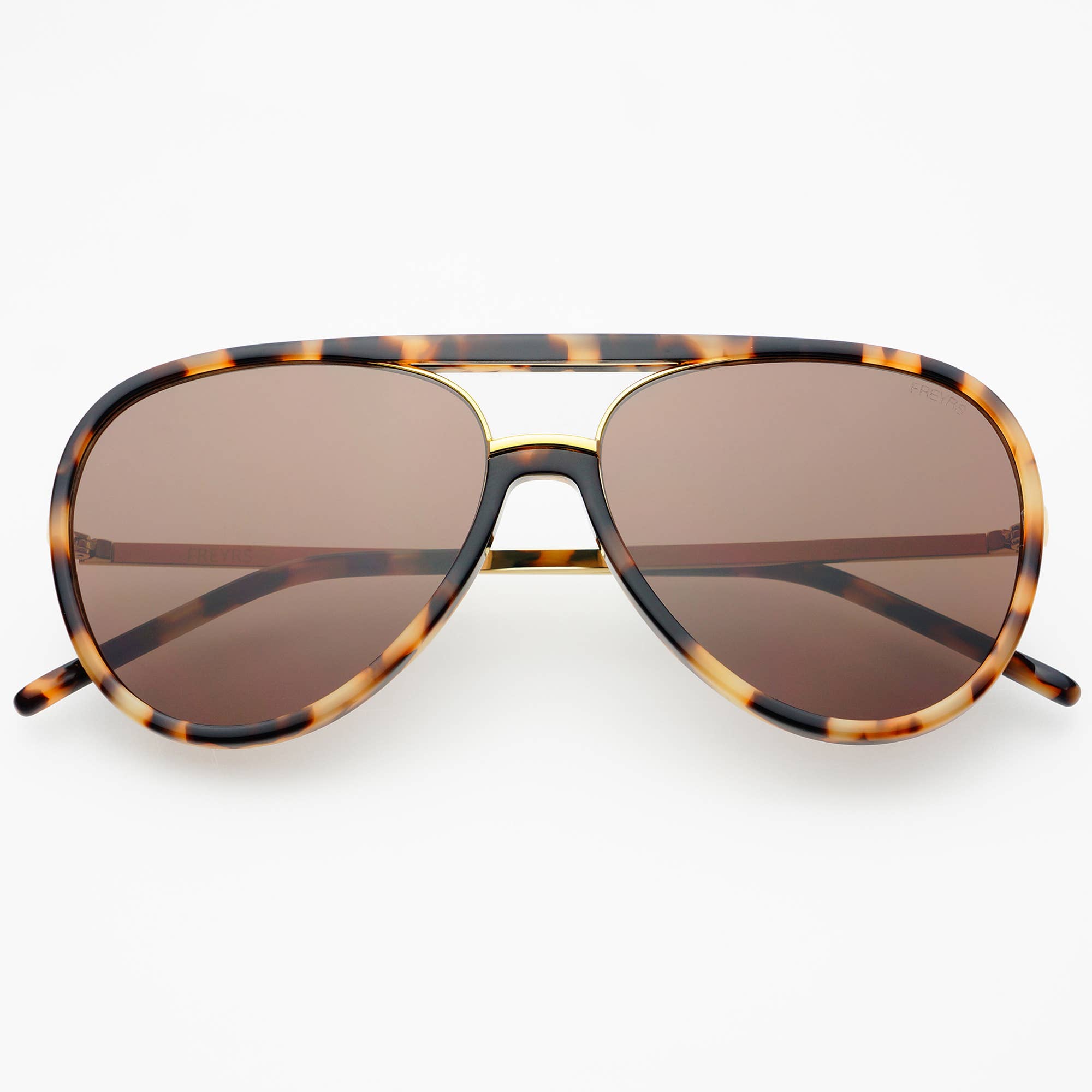 Shay Unisex Aviator Sunglasses : Milky Tortoise / Brown