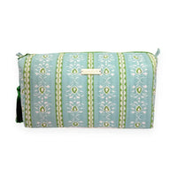 Rosemary Stripe Blue Signature Large Cosmetic Bag