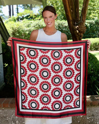 Lucy Floral Scarf Large Garnet Black