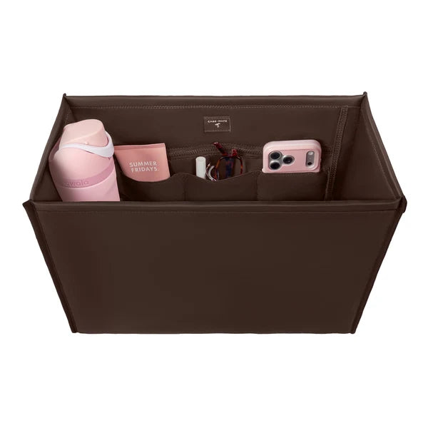 Classic Jelly Tote with Tote Organizer-Espresso Polka Dot Bow