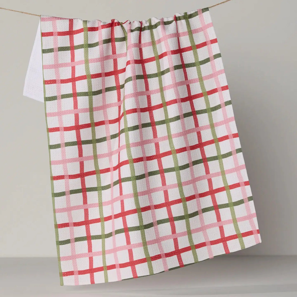 Geometry Festive Plaid Tea Towel - Holiday 2026