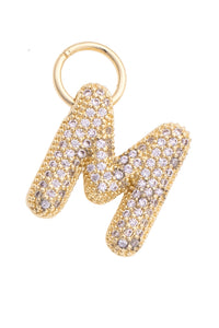 Letter Pave Initial Charms in Shiny Gold